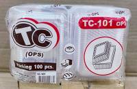 กล่องใส TC - 101 (OPS) ไม่เป็นไอน้ำ แพคละ 100 ใบ ยี่ห้อTC