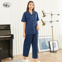 G&amp;G Nightwear รุ่น EN2PA6 ชุดนอน แบบคอปก ขายาว