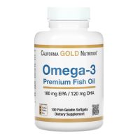 California Gold Nutrition ​Omega-3 Premium Fish Oil 180 EPA/ 120 DHA 100 Fish Gelatin Softgels