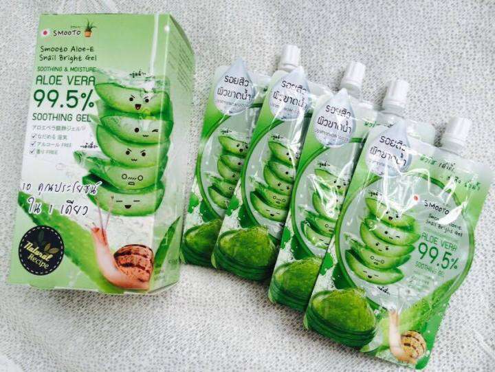 สมูทโตะ-อโล-อี-สเนล-ไบรท์-เจล-smooto-aloe-e-snail-bright-gel-กล่อง-x-4-ซอง