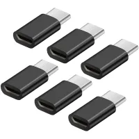 Micro-USB to USB C Adapter, Micro-USB (Female) to USB Type C (Male) Sync and Charging Adapter, USB C Adapter (Pack of 6)