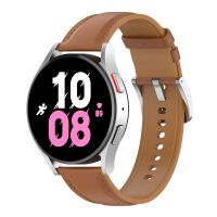 【พร้อมในสต็อก】สายนาฬิกาข้อมือหนังคลาสสิกสำหรับ Samsung Galaxy Watch 6/6 (สีแดง)