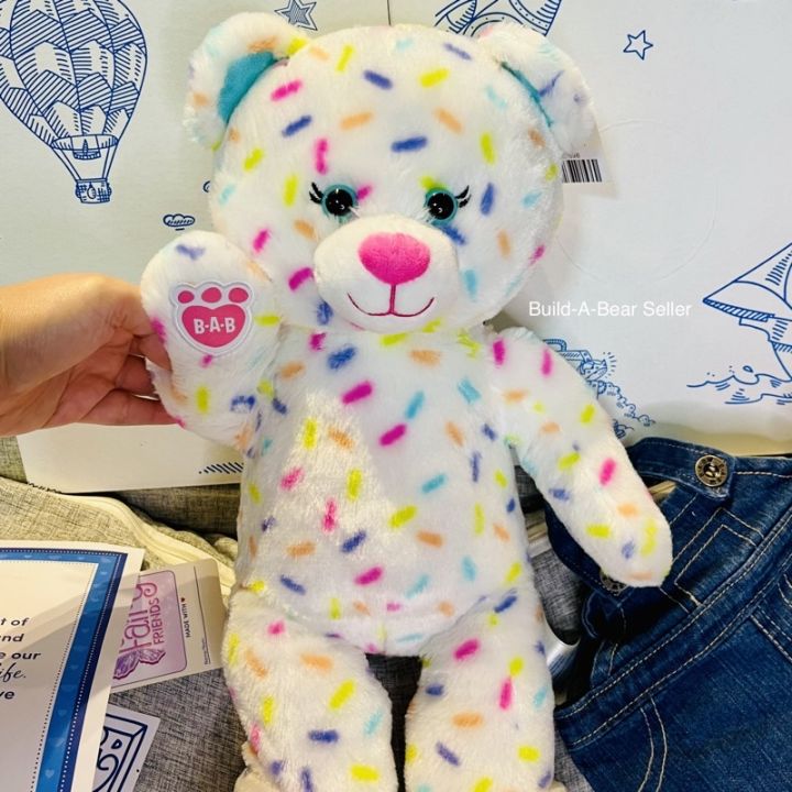 ตุ๊กตาบิ้วอะแบร์-sprinkles-bear-ลายconfetti-สุดน่ารัก-build-a-bear-workshop-สินค้านำเข้าจากอเมริกาแท้