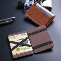 New Slim Men 39;s Magic Wallet Thin Money Clip Simple Design Credit Card Slots Cash holder Brand Man Bifold Small Purse For Male