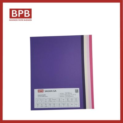 กระดาษสี SAGAN GA แบรนด์ TAKEO ขนาด A4 รวม 5 สี ความหนา 116 แกรม - BPB-SGA-MIX5PP - บรรจุ 5 แผ่น/แพค [สีละ1แผ่น]