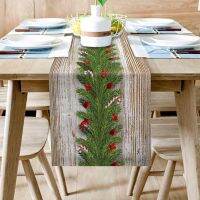 【cw】 35CMx180CM Christmas Tree Pattern Table Runner Pine Needles Snowflake Wedding Christmas Decor Table Cover Xmas Party Tablecloth !