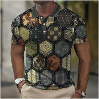 New Mens Polo Short Sleeve Top Colours Printed Football Pattern Fashion Business Polo High Production Clothing Man Blouse