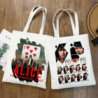Japanese Alice In Borderlands Shopping Bag for Women Canvas Bag Anime Tote Bag Cartoon Eco Bag Female