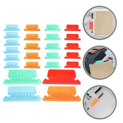 40 Pcs Color Label Hanging Clip File Folder Tabs Folders Colored Markers Labels Plastic Classification Index Cabinet Inserts