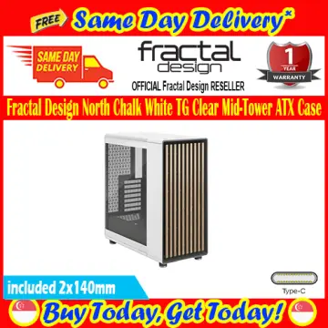 Fractal Design North ATX mATX Mid Tower PC Case - Chalk White