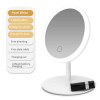 New hot style USB charging led makeup mirror with lamp desktop beauty mirror to fill light three-colormonochrome