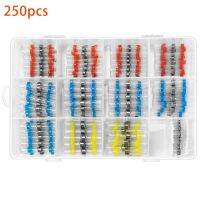 ﹍♀✕ 250Pcs Heat Shrink Butt Terminals Crimp Solder Waterproof Joint Electrical Wire Connectors Cable Splice Kit Automotive Marine