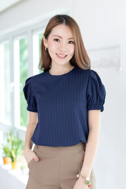 narinari-mt3016-puff-sleeve-blouse