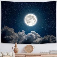 Moon Tapestry City Wall Hanging Multifunctional Tapestry Boho Printed Bedspread Cover Yoga Mat Blanket Picnic cloth