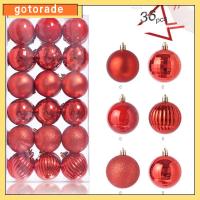 GOTORADE 36PCS 4ซม. ค่ะ ชุดเครื่องประดับลูกบอลสำหรับเทศกาลคริสต์มาส สีทาแล้ว พลาสติกสำหรับตกแต่ง จี้ต้นคริสต์มาส อุปกรณ์เสริมคริสต์มาส ต้นไม้คริสต์มาสแบบแขวน ลูกบอลตกแต่งงานปาร์ตี้ ตกแต่ง Noel Navidad ปีใหม่