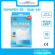 HỘP - 5D QUAI VẢI - Khẩu trang y tế kháng khuẩn 3 lớp Famapro 5D Mask quai
