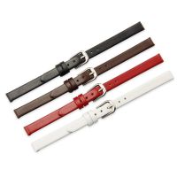 Womens Genuine Leather Watchbands 6/8/10/12/13/14/15/16/17 mm Soft Material Strap With Silver Stainless Steel Buckle Straps