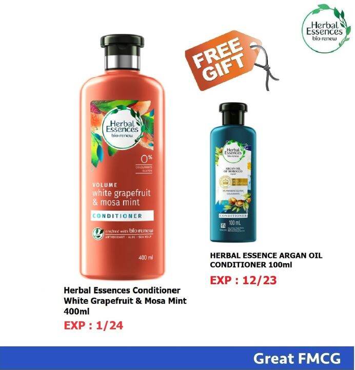 Herbal Essences White Grapefruit & Mosa Mint Conditioner 400ml + FREE