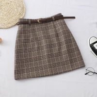 Autumn Korean Women Plaid Skirt 2020 Womens High Waist A-line Skirts Winter Vintage Lattice Mini Short Skirts Female Khaki Gray