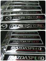 สติ๊กเกอร์ เทเรซิ่นนูนอย่างดี เส้นดำ คำว่า MAZDA MAZDASPEED สำหรับติดรถ แต่งรถ มาสด้า sticker resin รูปทรงสี่เหลี่ยมผืนผ้า พื้นสีดำ MAZDA SPEED ก้านล้อ