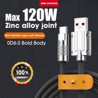 สายชาร์จเร็วมาก ซิลิโคนเหลว ชาร์จเร็ว 120W 6A. สายข้อมูล USB อลูมิเนียมอัลลอยด์ อินเทอร์เฟซ Type-C/Micro/iP สายเคเบิล