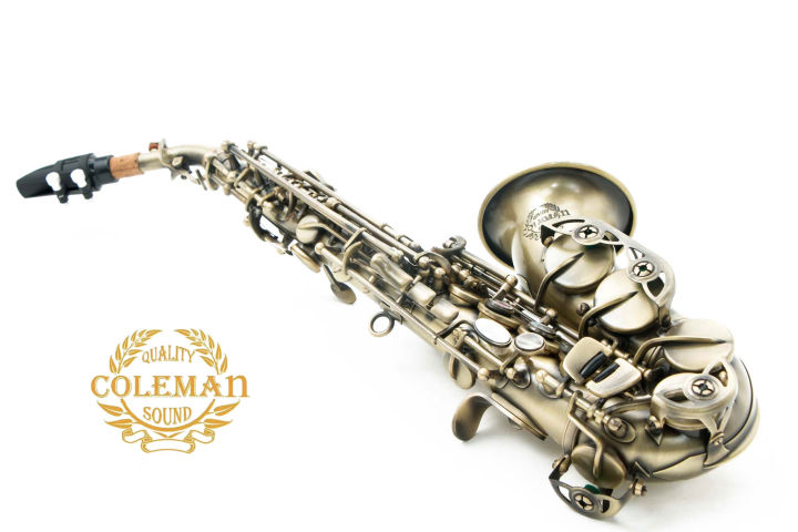 แซกโซโฟน-saxophone-curved-soprano-coleman-cl-336s-antique-plated