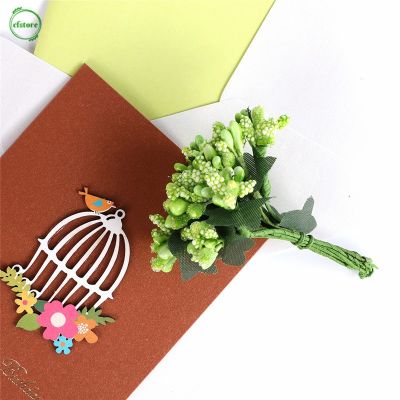 CF 1 Bouquet 12pcs Artificial Stamen Flower Wedding Decoration DIY Box Wreath Gift Bag Decor