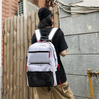 Backpack Bf Style Street Korean Style Large Capacity Couple Men And Women Student Backpack Multi-Layer Travel Backpack Computer Schoolbag