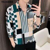 han edition men ice silk sleeve lapel anti-wrinkle no-iron joker handsome boys casual shirts