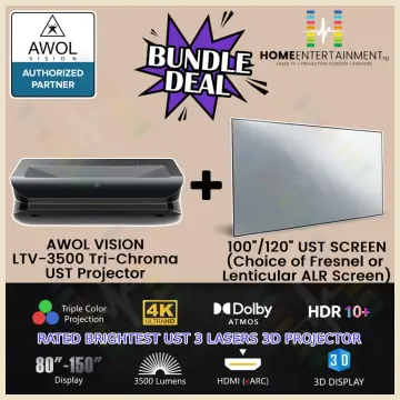 AWOL Vision LTV-3000 Pro Dolby Vision Triple Laser Ultra Short Throw  Projector 