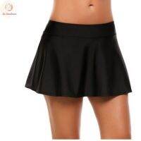 Women Sports Beach Wear Mid Waist Solid Skirted Bikini Bottom Swimwear Running Casual Beach Volleyball Fitness Skirt