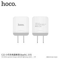 Hoco ชุดชาร์จ รุ่น C22 2.4A ราคาถูก หัวชาร์จพร้อมสาย เร็ว ชาร์จดี พร้อมประกัน