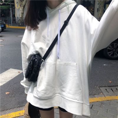 [COD]2022 เสื้อยืดสีทึบนักเรียนหญิงเกาหลีแจ็คเก็ตคลุมด้วยผ้าหลวมป่ายาวแขนยาวเสื้อฤดูใบไม้ร่วง