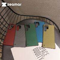 （ใหม่）เกราะบางเฉียบกรณีโทรศัพท์เคลือบสำหรับ S Amsung S22 S21 Note10บวก Note20อัลตร้า Frameless กันกระแทกคาร์บอนไฟเบอร์ผิวปก Capa