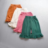 【CC】☜❅  Childrens Clothing Cotton Ruffled Flared Pants New Color Kids Baby Loose Ankle-Length