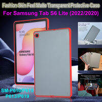 สำหรับซัมซุงกาแล็กซีแท็บ S6 Lite 2022 2020 10.4 "SM-P613 SM-P619 SM-P615 SM-P610ผิวสัมผัสได้ถึงแฟชั่นแท็บเล็ตเคสป้องกันทนแรงกระแทกกรอบสีฝาหลังแบบใสด้าน