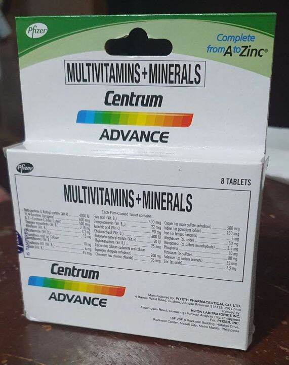 Centrum Advance Multivitamins and Minerals Complete from A to Zinc 8