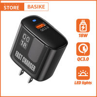 Basike ประกัน 1ปี พร้อมส่ง หัวชาร์จ Fast Charger QC3.0 18W หัวชาร์จเร็ว หัวชาร์ทไฟ สมาร์ทชาร์จสำหรับ USB พอร์ตชาร์จไว ที่ชาร์จแบต iPhone/iPad HUAWEI P30/XiaoMI