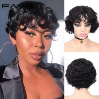 FAVE Short Wig Afro Curly Human Hair Wigs150 Brazilian Remy Hair Wig Glueless Short Curly Human Hair Wigs for Women Free Ship