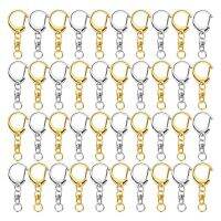 200 Piece D Hook Keychain Hardware with Jump Rings, Metal Split Key Ring Clips with Chain for Craft Charm Making DIY