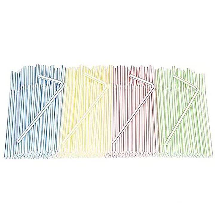 hot-qikxgsghwhg-537-หลอดดูดดื่มพลาสติกแบบใช้แล้วทิ้ง-multi-colored-striped-bendable-elbow-straws-party-event-alike-supplies-สีสุ่ม