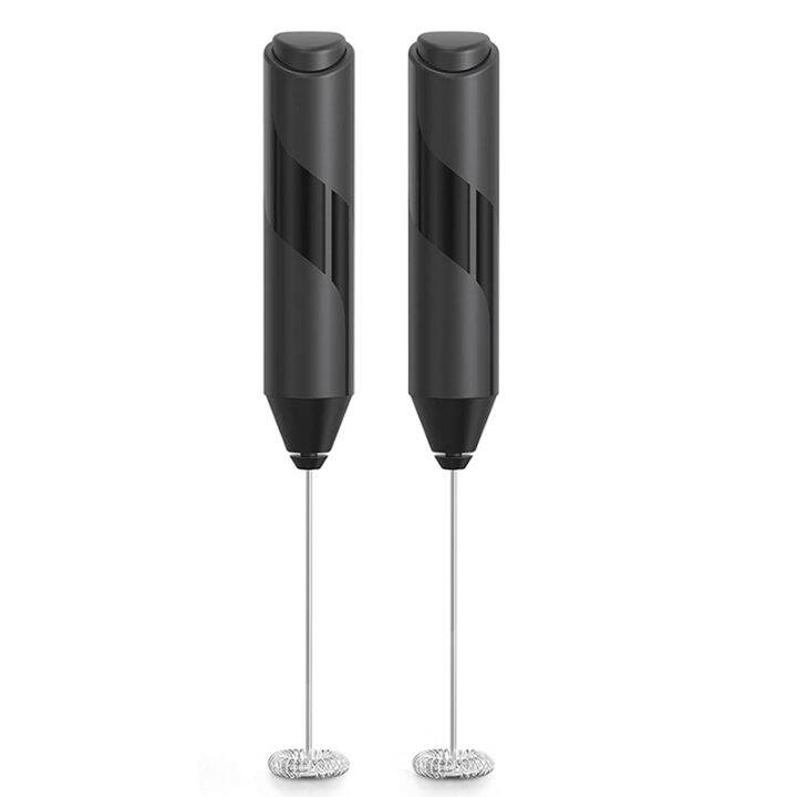 2 Pack Milk Frother Handheld Battery Operated Electric Foam Maker ...