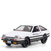 120 Toyota Fujiwara AE86 Alloy Sports Car Model Diecasts Simulation Steering Sound Light Super Racing Toys Vehilce Collection