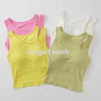 danqie2 【YOGATRUTH】สปอร์ตบรา พร้อมแผ่นรองหน้าอก สีแคนดี้ สําหรับออกกําลังกาย วิ่ง พิลาทิส