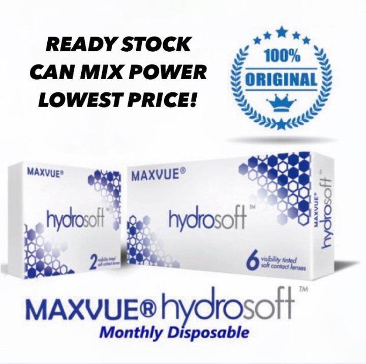 (1 Piece) Maxvue Hydrosoft Clear Monthly Disposable Hydrogel Soft ...