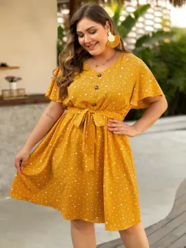 Mustard yellow plus outlet size dress