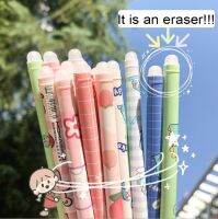 2 6Pcs/Set Kawaii Erasable Gel Pens Colored Blue Refill 0.5 Mm Nib Ballpoint for Girls Writing Korean School Supplies Stationery