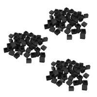 Chair Leg Plastic Blanking End Cap Square Tube Insert Black 20mmx20mm 150Pcs