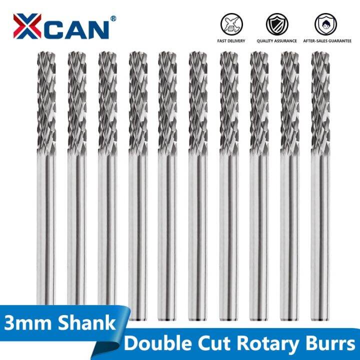 xcan-10pcs-3mm-shank-double-cut-tungsten-carbide-rotary-burr-sets-for-dremel-rotary-tools-rotary-file