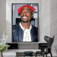 Tupac Shakur 2Pac ดนตรีแร็ปแร็ปเปอร์ฮิปฮอปศิลปะผ้าใบภาพวาด HD โปสเตอร์ Hiasan Dinding Rumah ของขวัญ